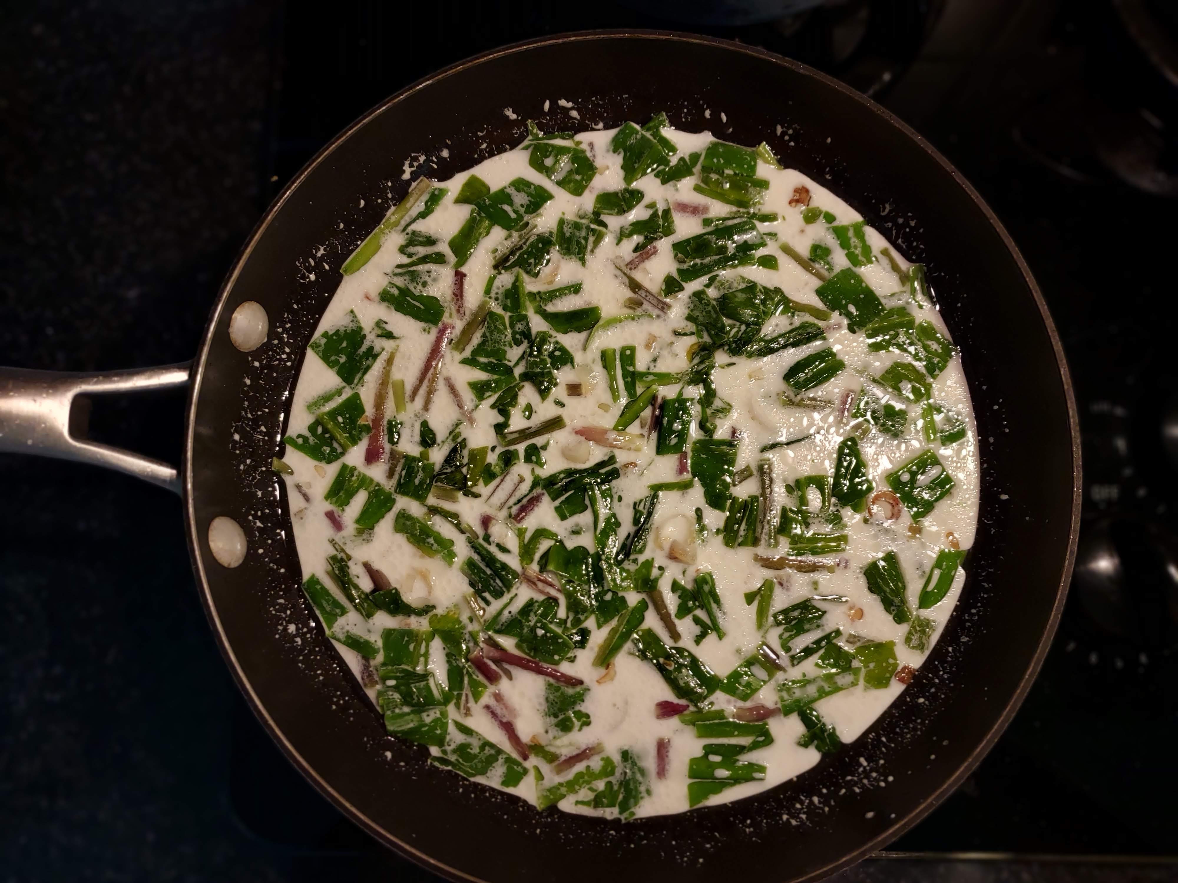 Creamy ramps, ready for the pasta!