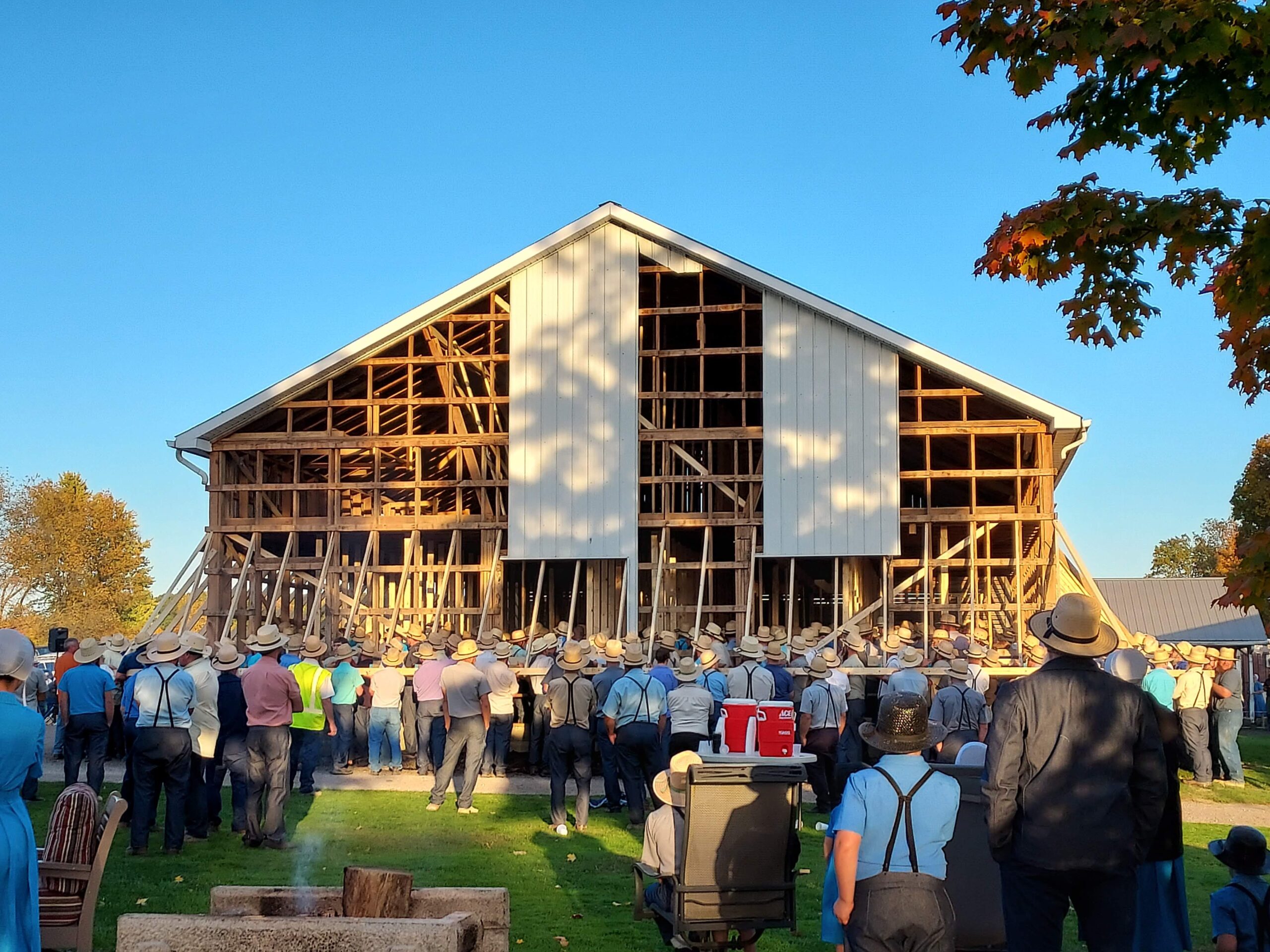 Local Amish barn raising from 2022